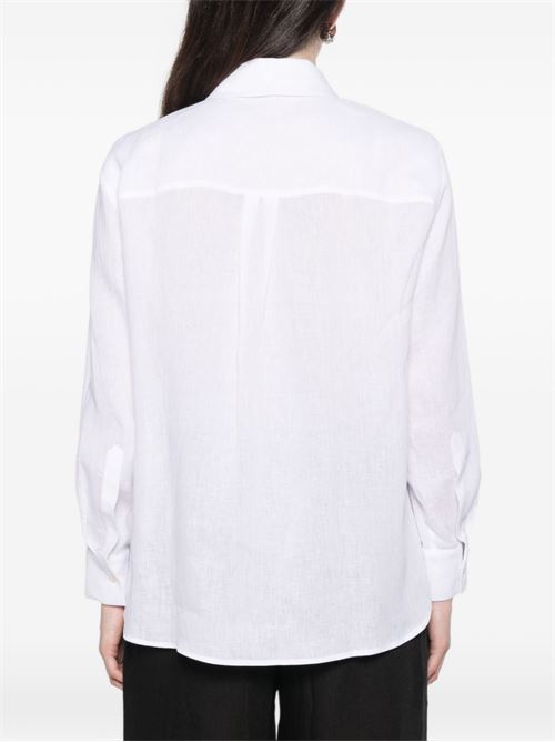 Blusa donna Marella Sport bianca in lino con fiocco MARELLA Sport | EDITORE001